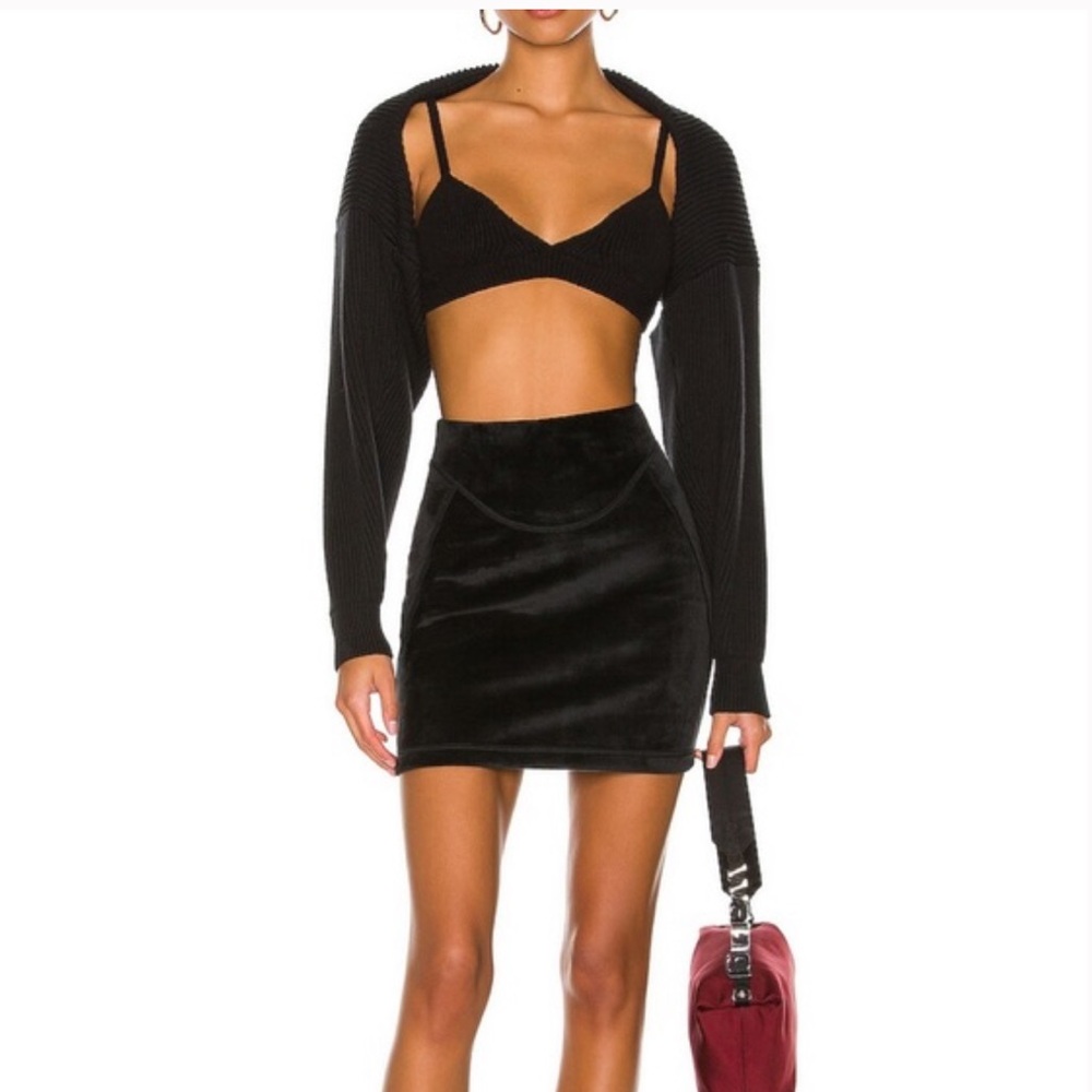 Alexander Wang Fitted sculpted Velvet mini skirt Size S